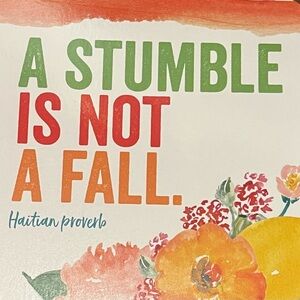 A STUMBLE IS NOT A FALL.